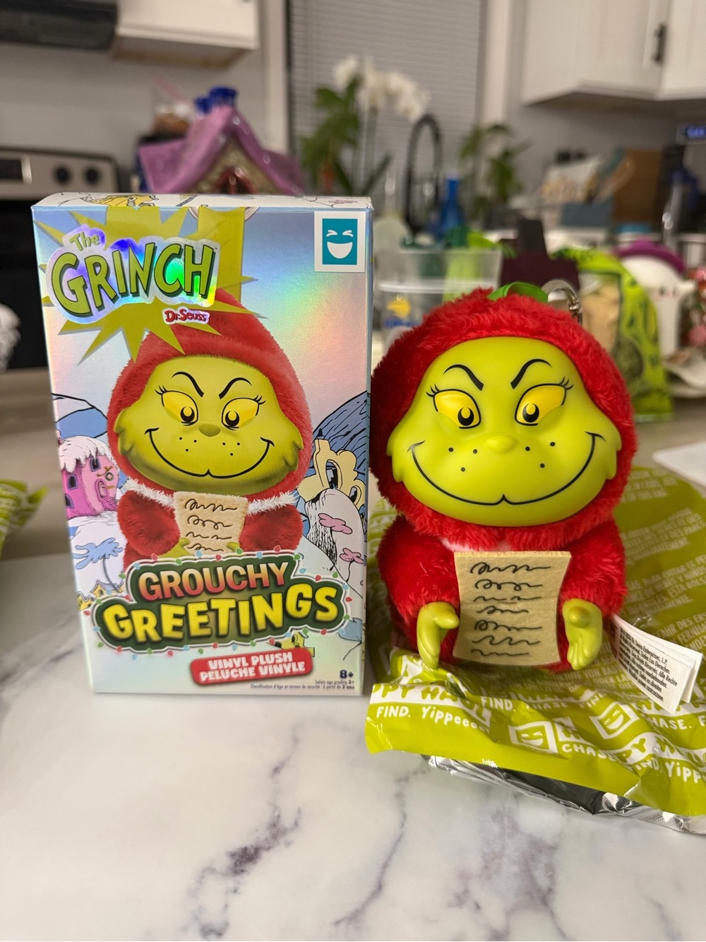 The Grinch Grouchy Greetings Vinyl Plush Toy Key Chain